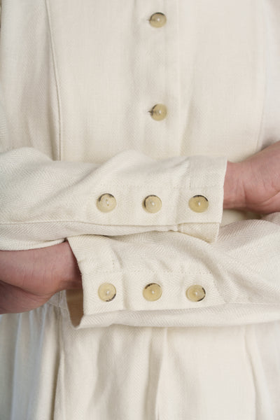 Victorian Coat, Twill Linen, Milky Herringbone
#color_milky-herringbone