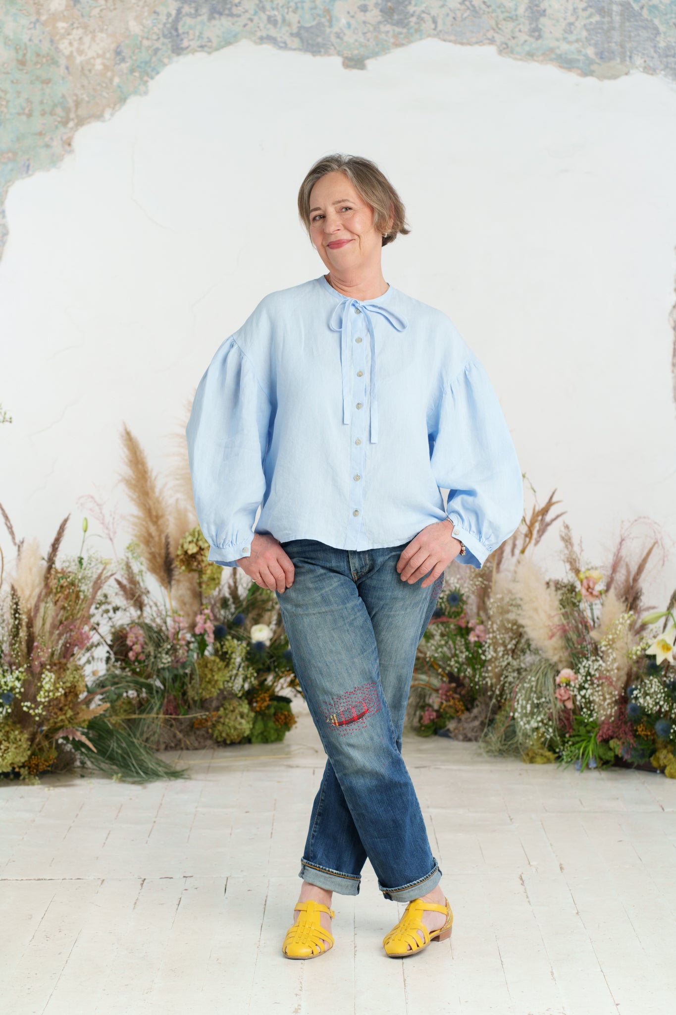 Clementine Shirt, Long Sleeve, Skye Blue
#color_skye-blue