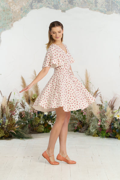 Mini Wrap Dress, Butterfly Sleeve, Mon Chéri
#color_mon-cheri