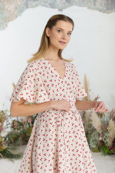 Mini Wrap Dress, Butterfly Sleeve, Mon Chéri
#color_mon-cheri