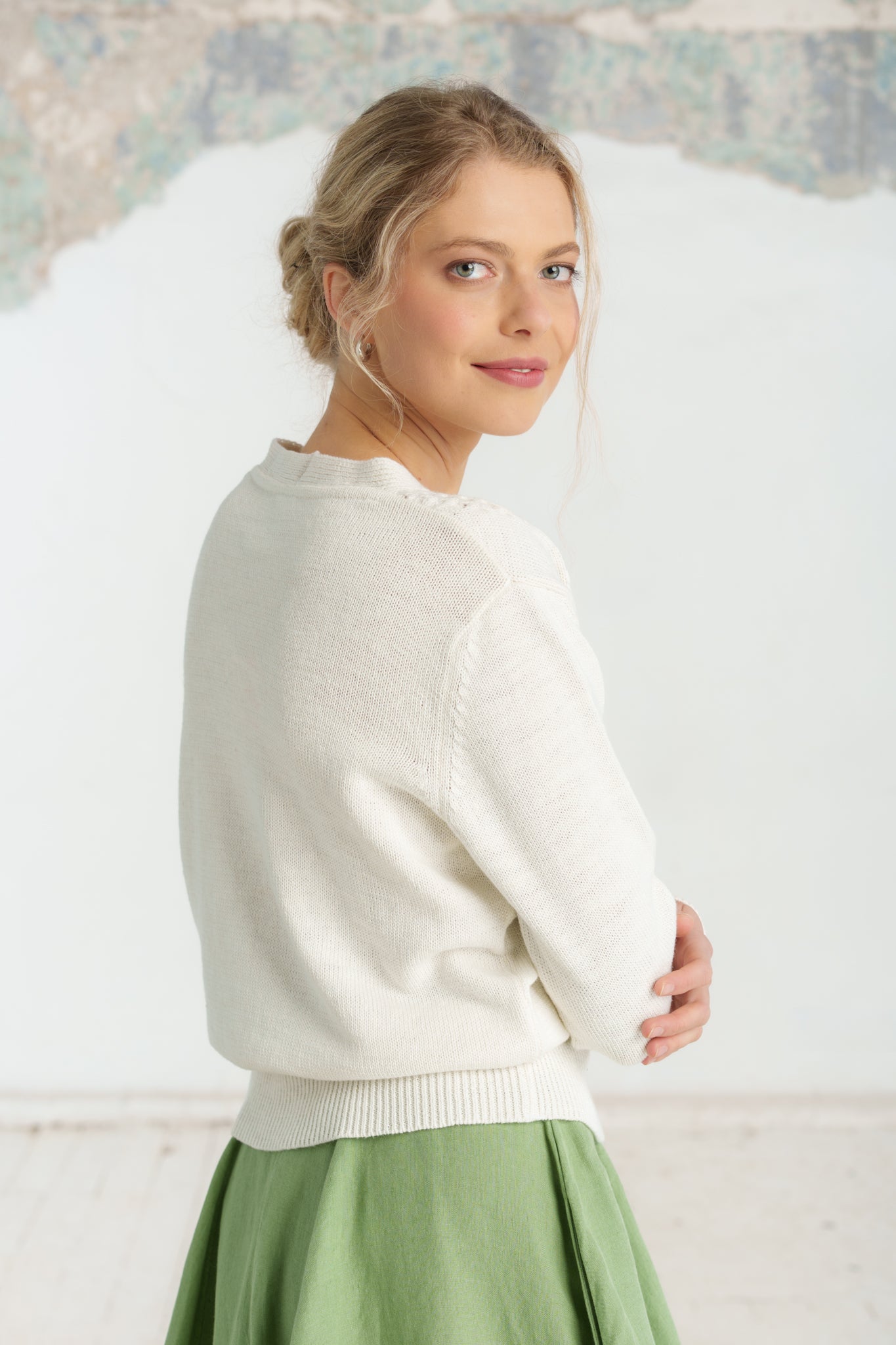 Elaine Cardigan, Long Sleeve, White Magnolia #color_white-magnolia