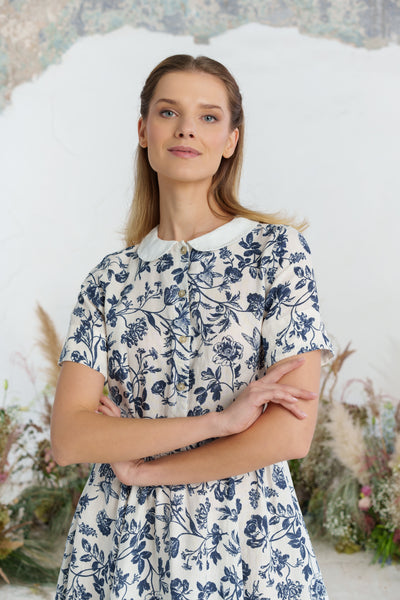 Classic Dress, Short Sleeve, Ink Rose
#color_ink-rose-white-collar