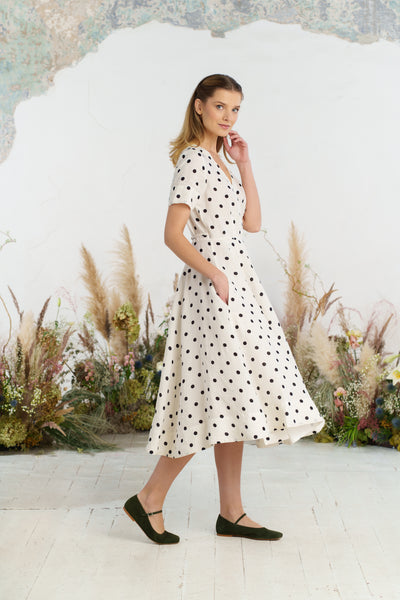 Wrap Dress, Short Sleeve, Big Dots
#color_big-dots