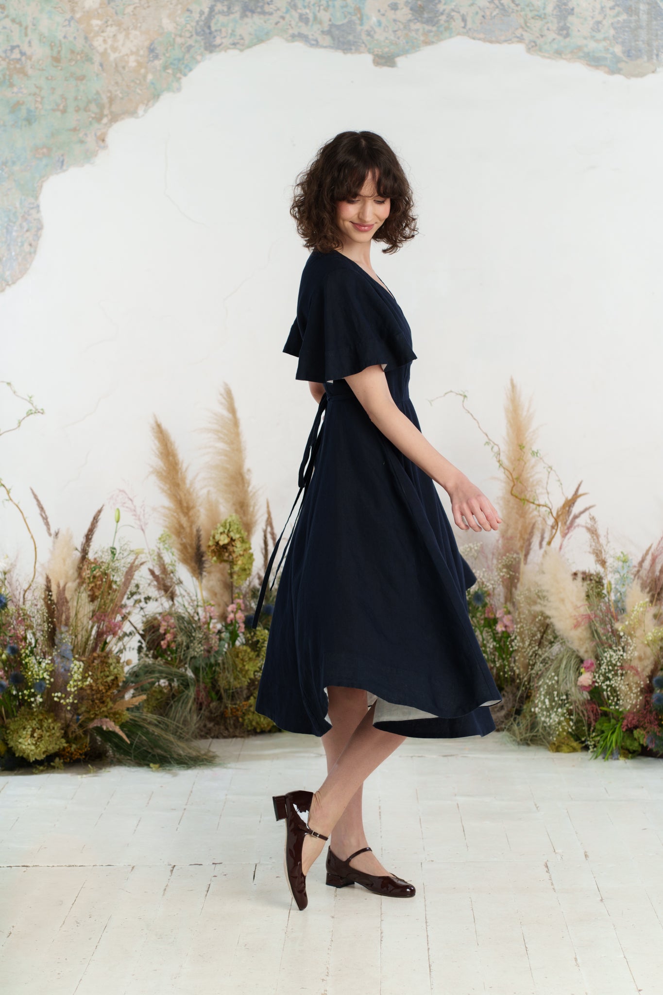 Wrap Dress, Butterfly Sleeve, Night Navy
#color_night-navy