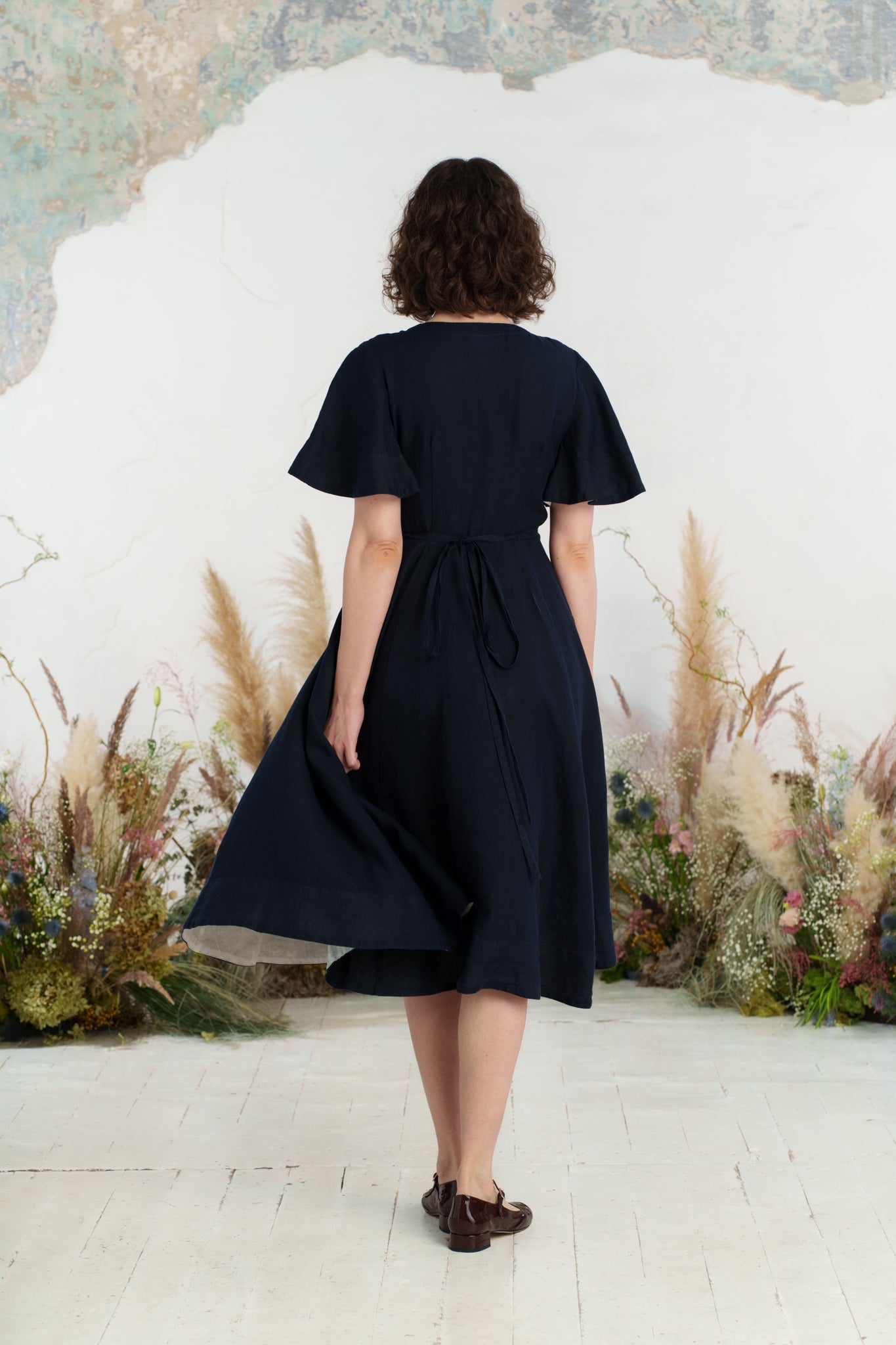 Wrap Dress, Butterfly Sleeve, Night Navy
#color_night-navy