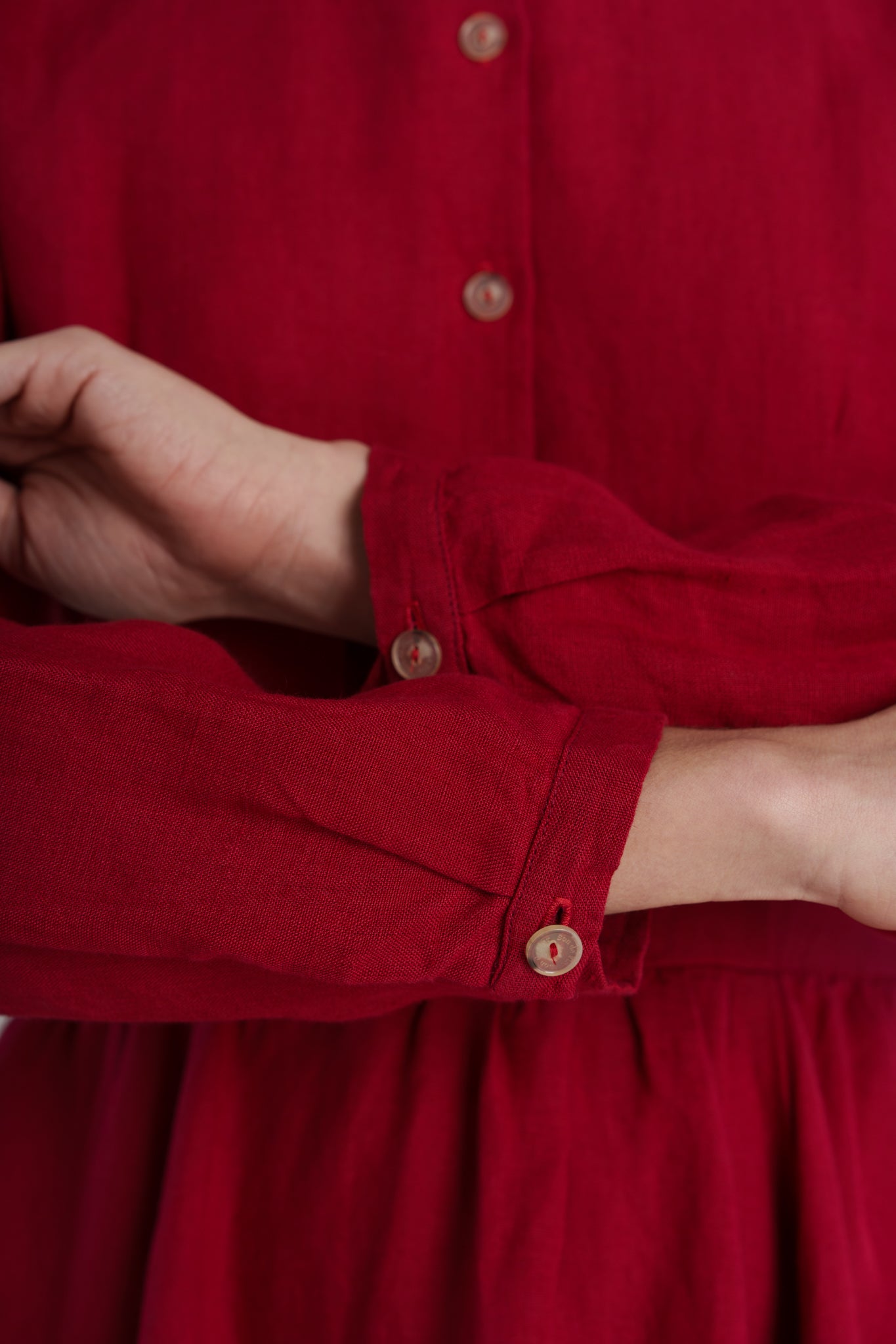 Classic Dress, Long Sleeve, Red Poppy#color_red-poppy