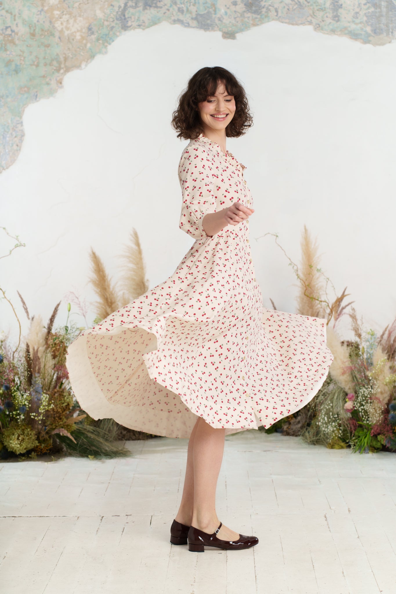 Ophelia Dress, 3/4 Sleeve, Mon Chéri
#color_mon-cheri