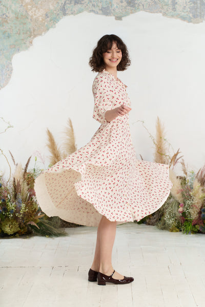 Ophelia Dress, 3/4 Sleeve, Mon Chéri
#color_mon-cheri