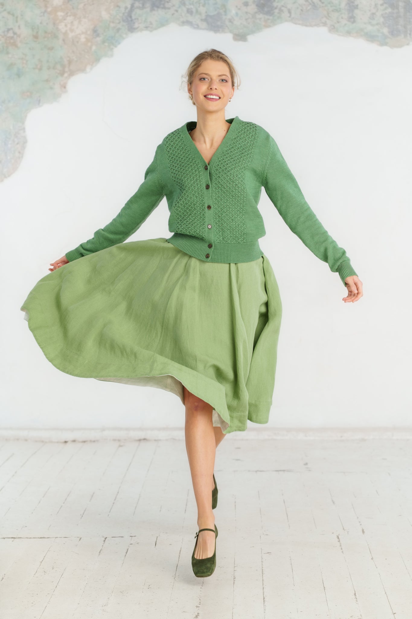 Elaine Cardigan, Long Sleeve, Matcha Latte #color_matcha-latte