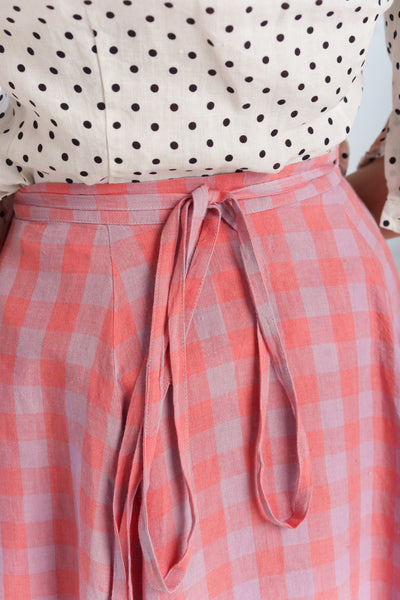 Wrap Skirt, Pink Gingham#color_pink-gingham