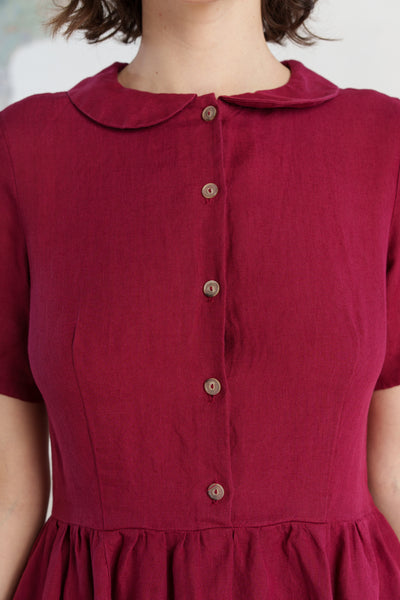 Classic Dress, Short Sleeve, Marsala Red#color_marsala-red