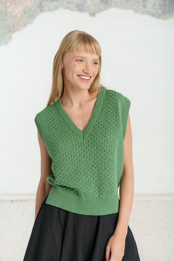 Elaine Vest, Sleeveless, Matcha Latte #color_matcha-latte