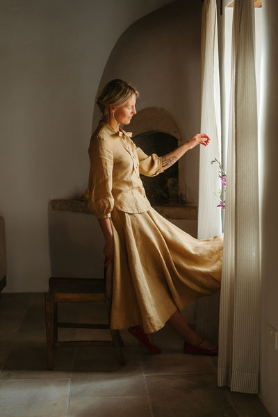 Jasmine Shirt, 3/4 Sleeve, Milk & Honey
#color_milk-honey