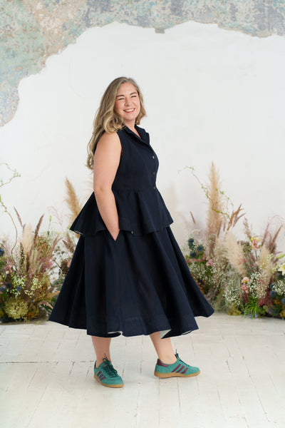 Peplum Vest, Sleeveless, Night Navy#color_night-navy
