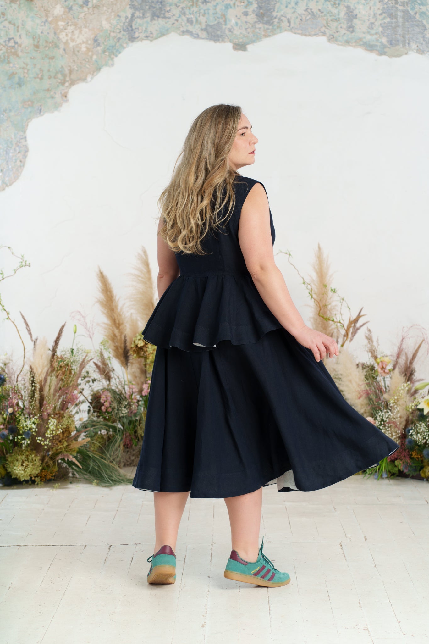 Peplum Vest, Sleeveless, Night Navy#color_night-navy