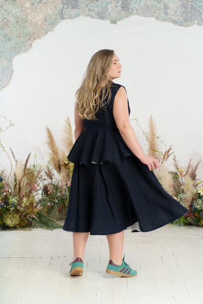 Peplum Vest, Sleeveless, Night Navy#color_night-navy