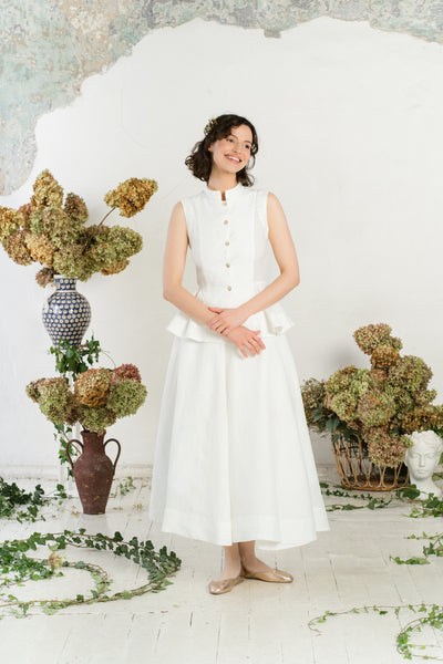 Maxi Wrap Skirt, White Magnolia