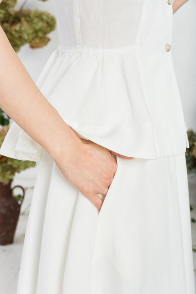 Maxi Wrap Skirt, White Magnolia