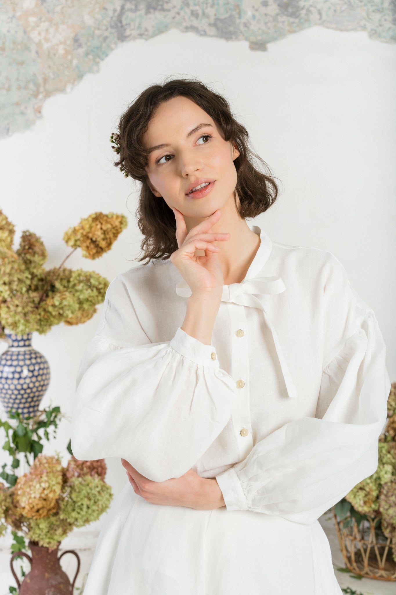 Clementine Shirt, White Magnolia