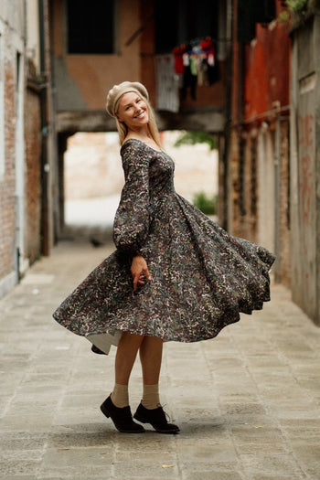 Carmen Dress, Long Sleeve, Venice Floral#color_venice-floral