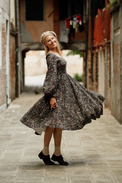 Carmen Dress, Long Sleeve, Venice Floral#color_venice-floral