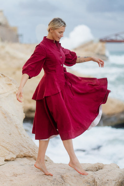 Wrap Skirt, Marsala Red
#color_marsala-red
