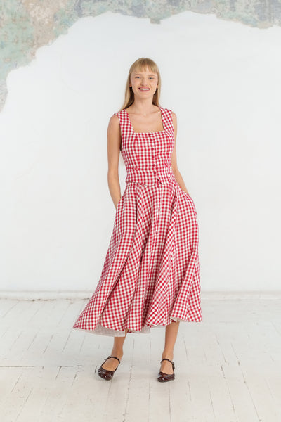 Second Breakfast Vest, Sleeveless#color_red-gingham