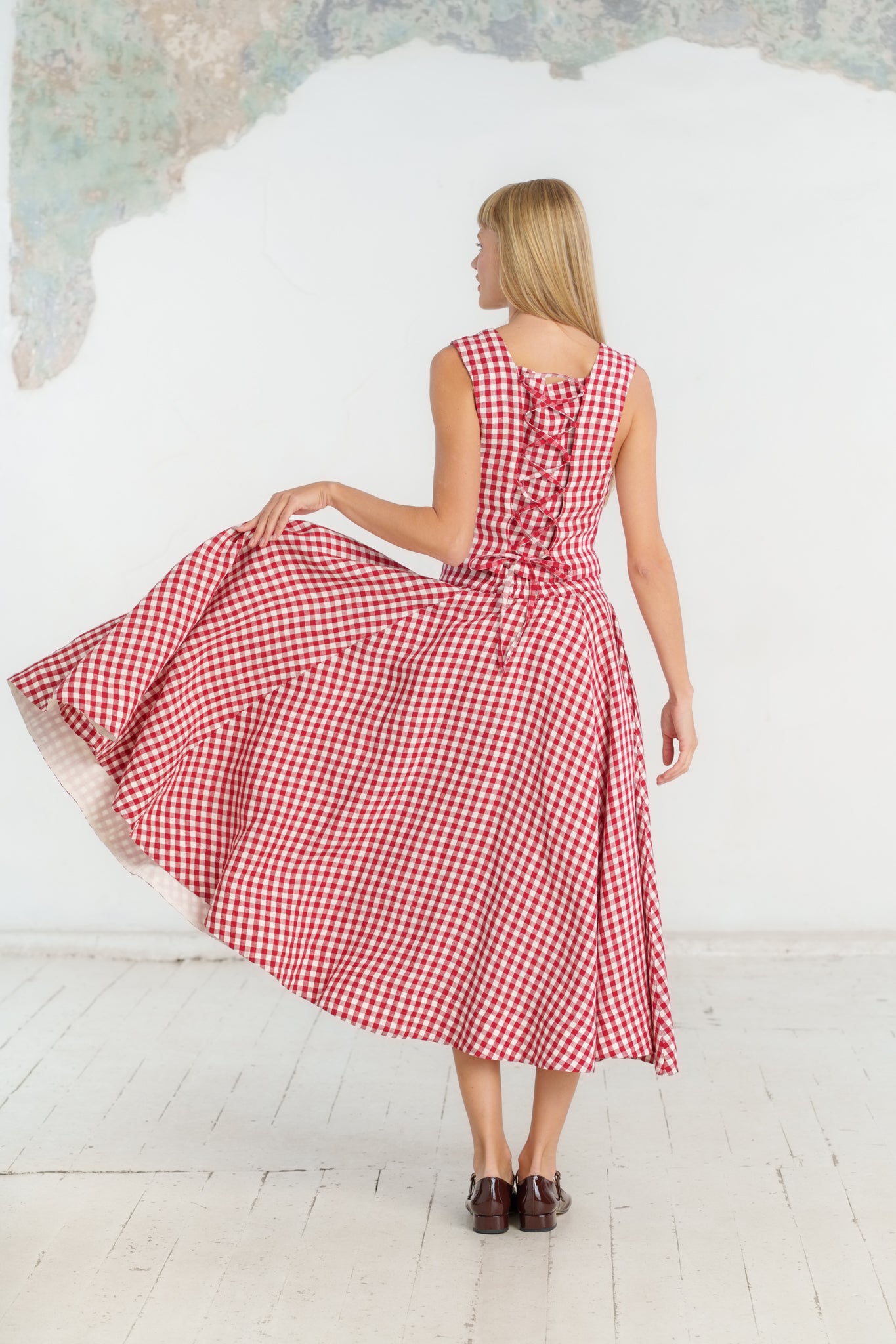 Second Breakfast Vest, Sleeveless#color_red-gingham
