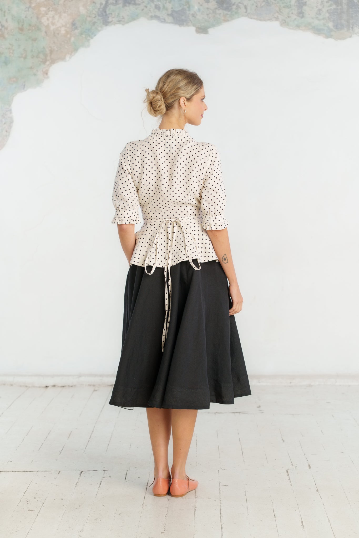 Bennet Blouse, Short Sleeve, Tiny Dots#color_tiny-dots