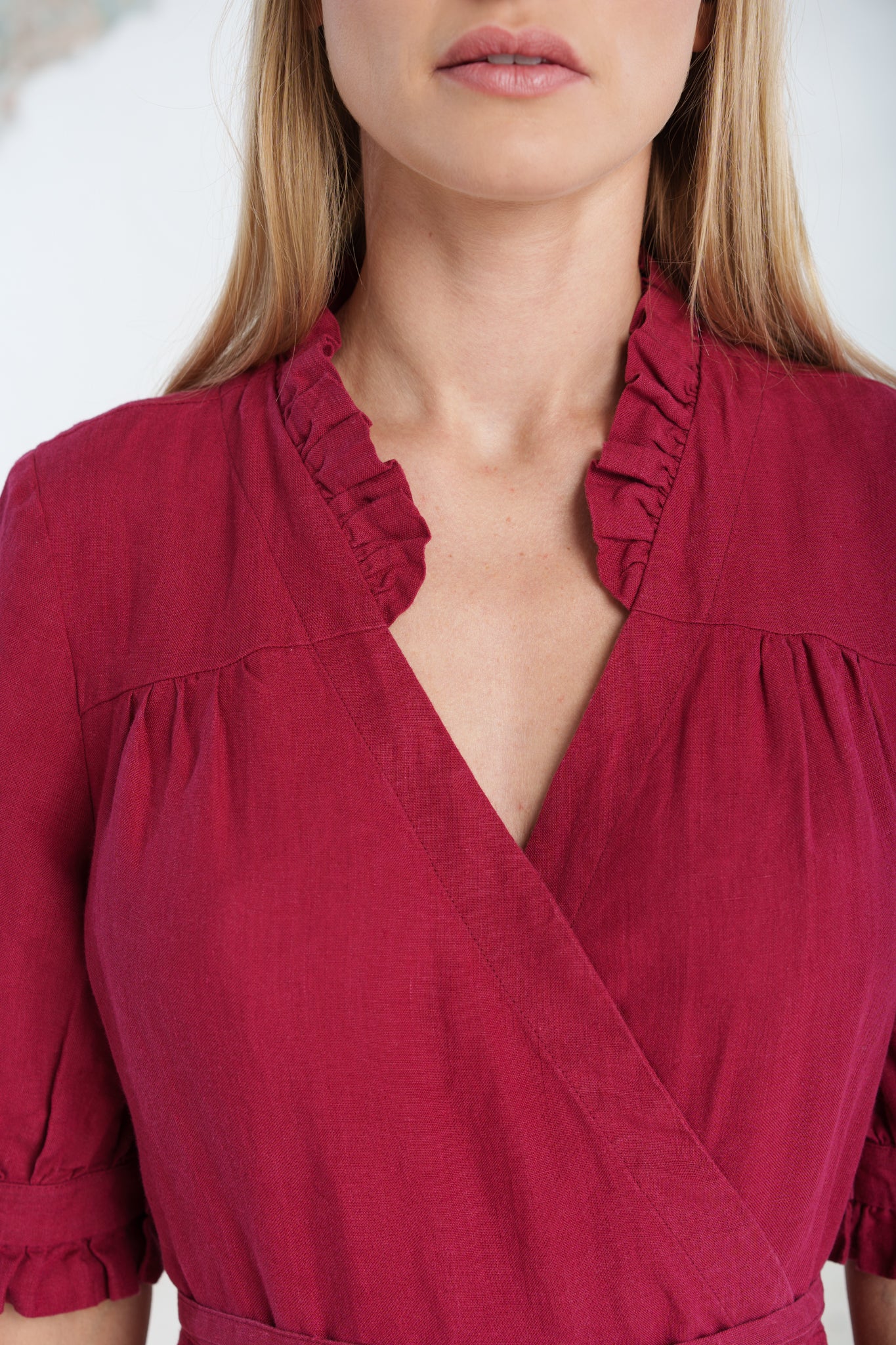 Darcy Dress, Short Sleeve, Marsala Red#color_marsala-red