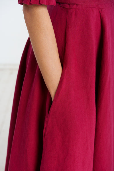 Darcy Dress, Short Sleeve, Marsala Red#color_marsala-red