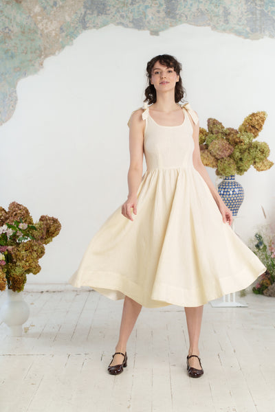 Amelia Dress, Sleeveless, Hemp#color_milky-white