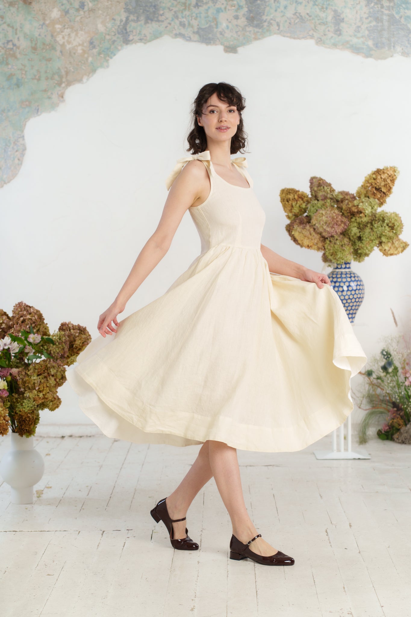 Amelia Dress, Sleeveless, Hemp#color_milky-white