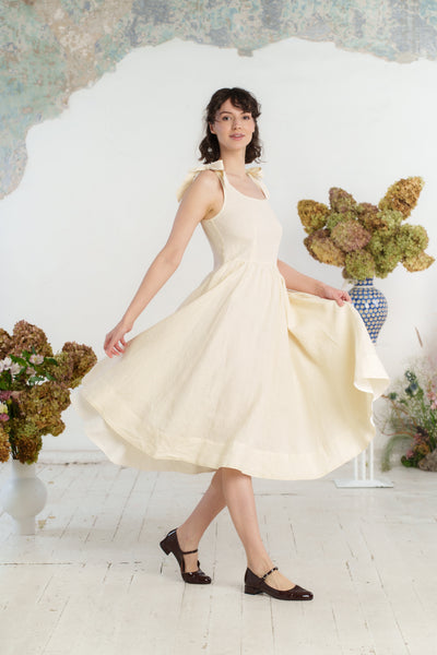 Amelia Dress, Sleeveless, Hemp#color_milky-white