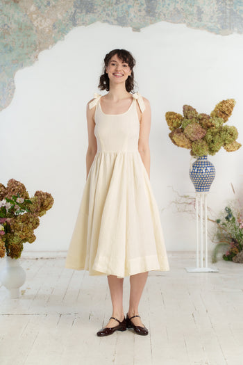 Amelia Dress, Sleeveless, Hemp#color_milky-white