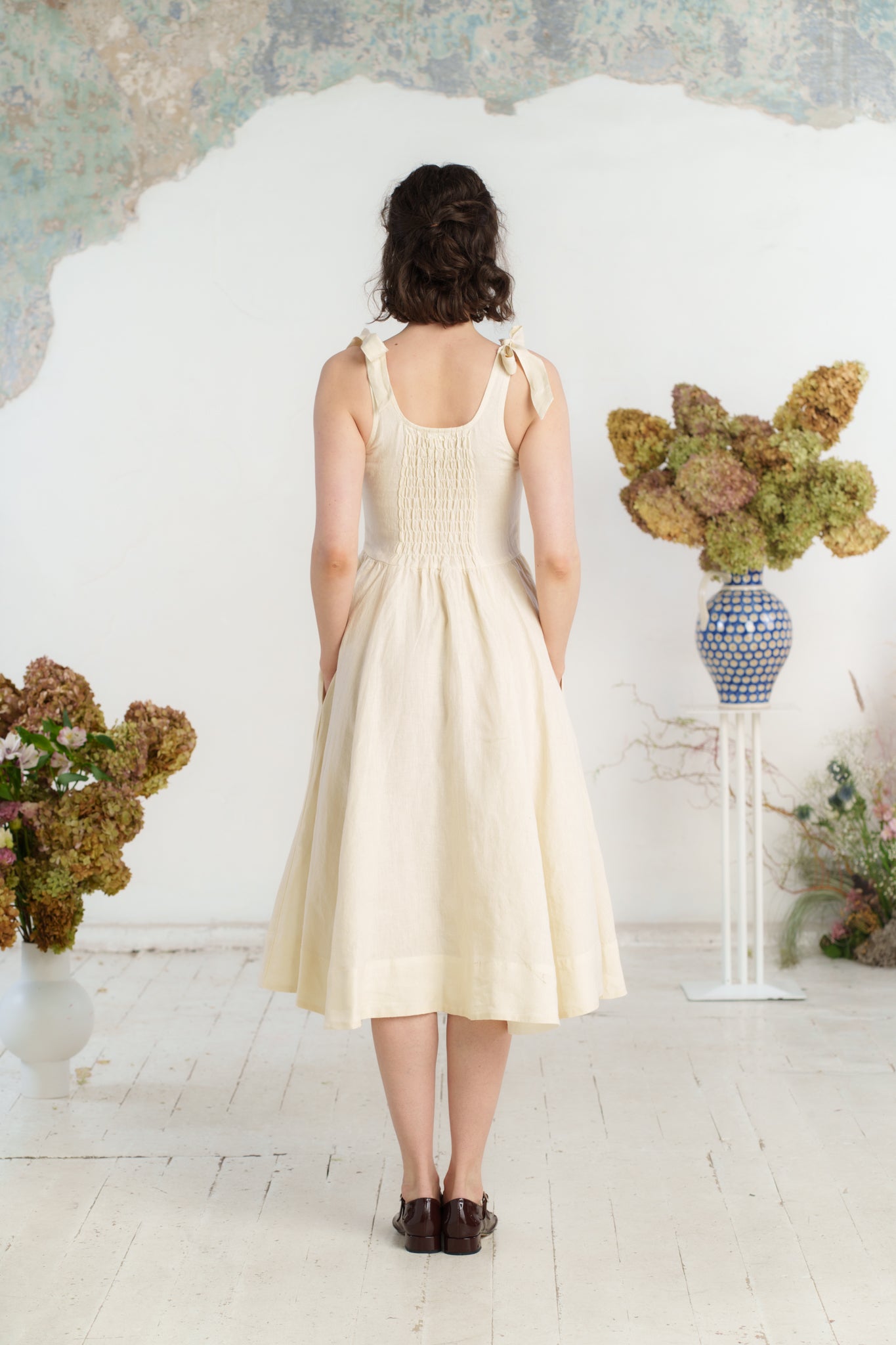 Amelia Dress, Sleeveless, Hemp#color_milky-white