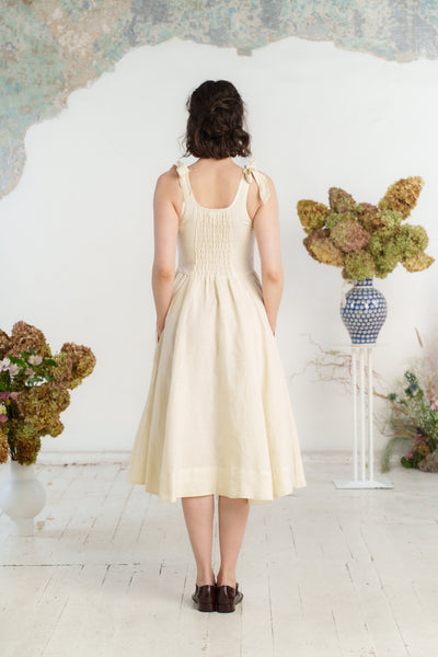 Amelia Dress, Sleeveless, Hemp#color_milky-white