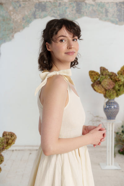 Amelia Dress, Sleeveless, Hemp#color_milky-white