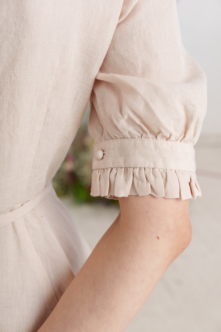 Darcy Dress, Short Sleeve, Seashell White#color_seashell-white