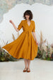 Darcy Dress, Short Sleeve, Marigold#color_marigold
