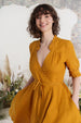 Darcy Dress, Short Sleeve, Marigold#color_marigold