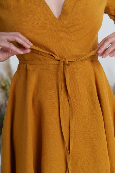 Darcy Dress, Short Sleeve, Marigold#color_marigold