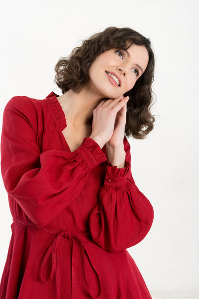 Darcy Dress, Long Sleeve, Red Poppy#color_red-poppy