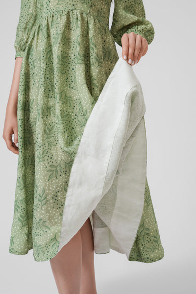 Carmen dress, 3/4 sleeves, #color_forest-fern