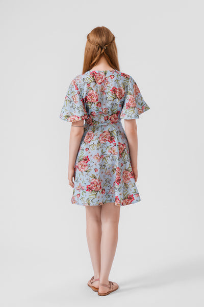 Mini Wrap Dress, Butterfly Sleeve, Blue Romance#color_blue-romance