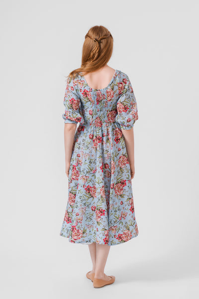 Carmen Dress, 3/4 sleeves,#color_blue-romance