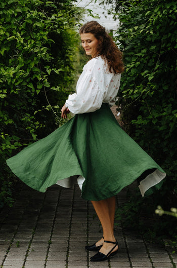 Classic Skirt, Emerald Green#color_emerald-green