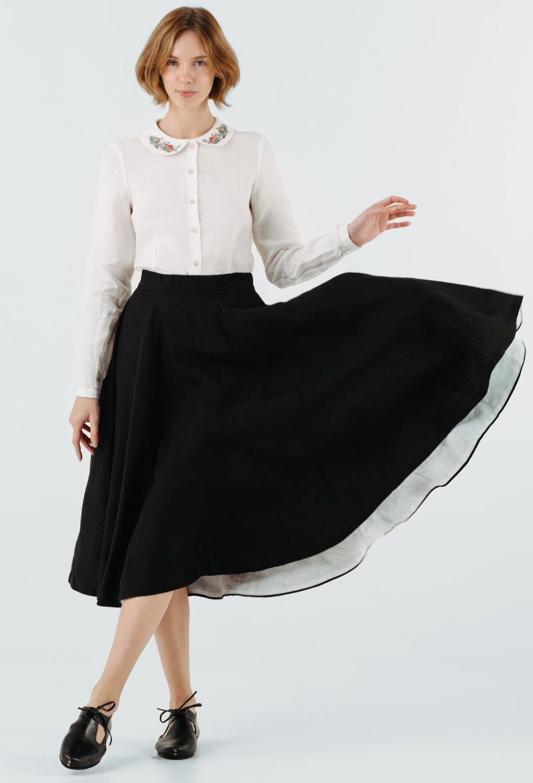 Classic Shirt, Long Sleeve, Embroidered Collar#color_wildwood