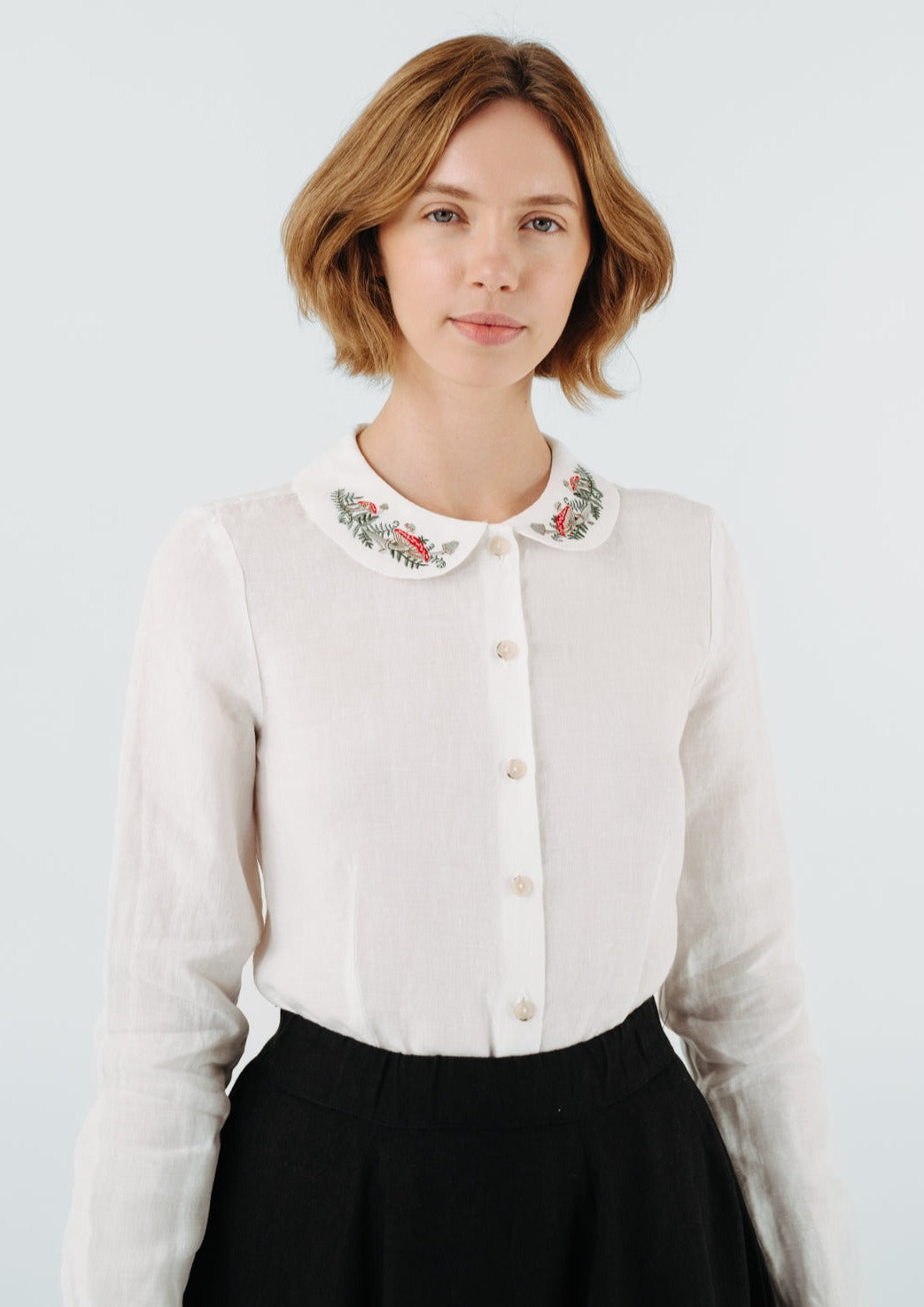 Classic Shirt, Long Sleeve, Embroidered Collar#color_wildwood