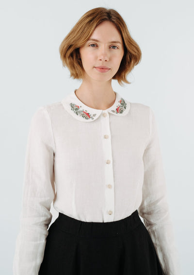 Classic Shirt, Long Sleeve, Embroidered Collar#color_wildwood